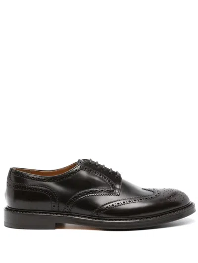 Doucal's Leather Oxford Shoes In Brown