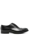 Doucal's High-shine Black Oxford Shoes With Lace-up Fastening In Black