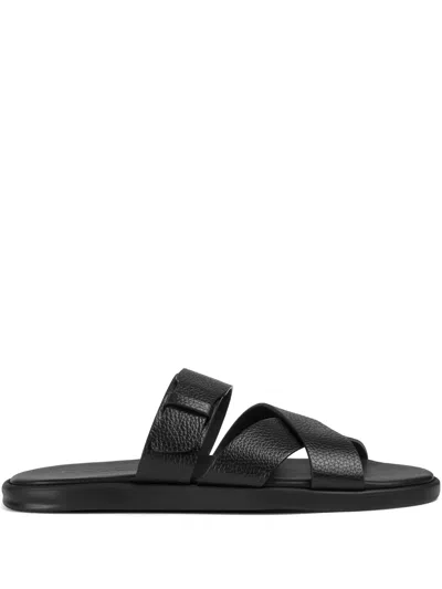 Doucal's Leather Sandals In Black