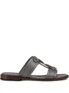 Doucal's Leather Sandals In Grey