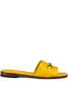 Doucal's Leather Slides In Yellow