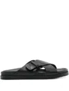 Doucal's Leather Slides In Black