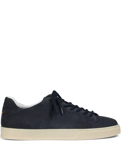 Doucal's Leather Sneakers In Blue