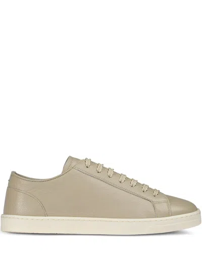 Doucal's Leather Sneakers In Beige