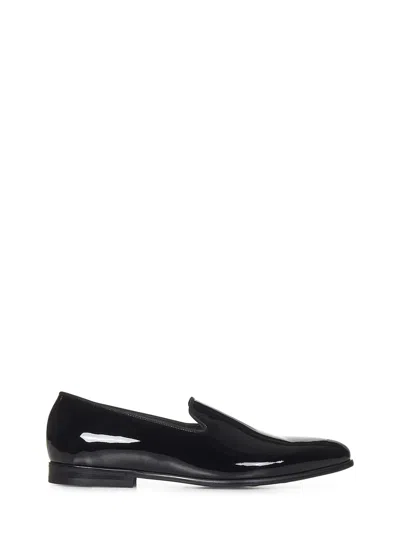 Doucal's Flat Leather Loafers In Black
