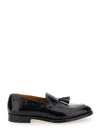 Doucal's Slip-on Loafers With Tassel Detail In Smooth Leather In Black