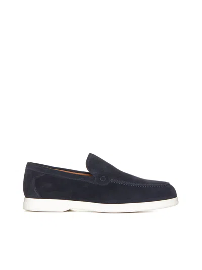 Doucal's Loafers In Blu + F.do Bianco