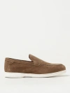 Doucal's Moc-stitching Suede Loafers In Brown