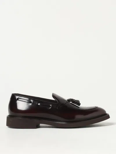 Doucal's Man Loafers Midnight Blue Size 12 Calfskin In Braun