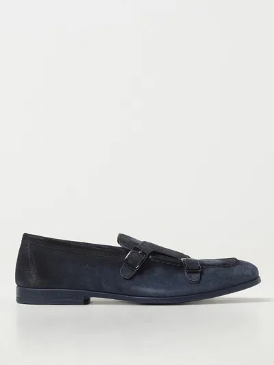 Doucal's Duke Suede Monk-strap Loafers In Ocean