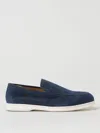 Doucal's Moc-stitching Suede Loafers In Ocean