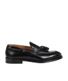 Doucal's Black Slip-on Loafers With Tassel Detail In Black