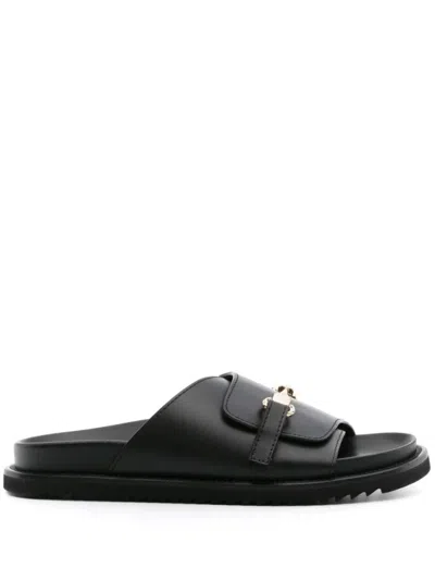Doucal's Logo-buckle Leather Slides
