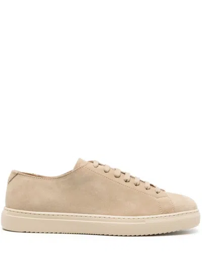 Doucal's Logo-debossed Suede Sneakers