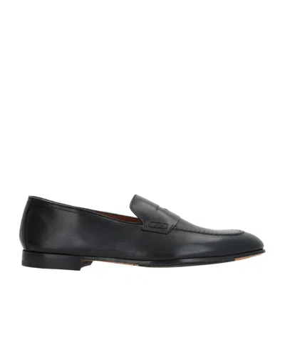 Doucal's Penny-slot Slip-on Loafers In Black