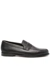 Doucal's Black Leather Moccasin In Brown