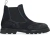 Doucal's Man Ankle Boots Black Size 12 Leather In Blue