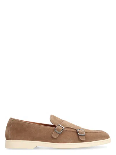 DOUCAL'S MEN'S SUEDE MONK-STRAP SHOES