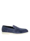 Doucal's Adler Loafer In Storm Vision Suede In Blue