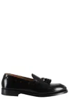 Doucal's Black Slip-on Loafers With Tassel Detail In Smooth Leather Man In Nero