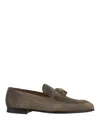 DOUCAL'S MUD SUEDE LOAFERS WITH TASSELS