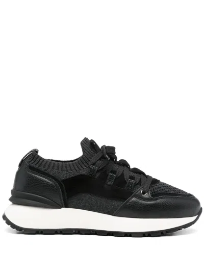 Doucal's Panelled Sneakers In Schwarz