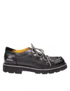 Doucal's Lace-up Shoe In Black Grained Leather In Black