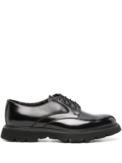 Doucal's Patent-finish Leather Derby Shoes In Black