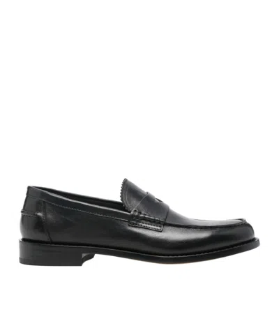 DOUCAL'S PEBBLED-LEATHER LOAFERS