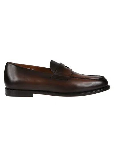 Doucal's Penny 50° Anniversary Loafers In Wood/fondo Testa Moro