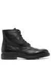 Doucal's Perforated-design Boots In Black