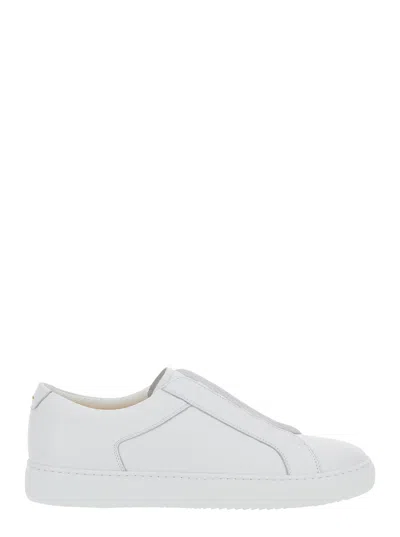 Doucal's 'roger' White Sneakers With Elastic Bands Design And Insole Logo