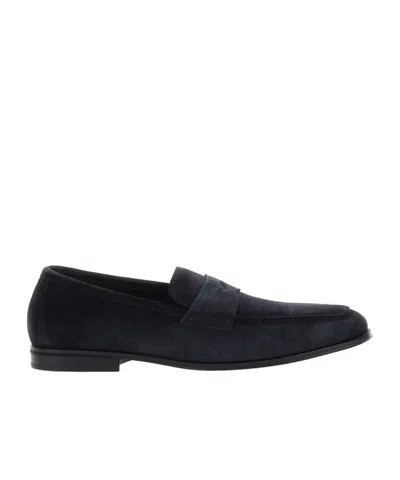 Doucal's Round Head Business Casual Shoes In Black
