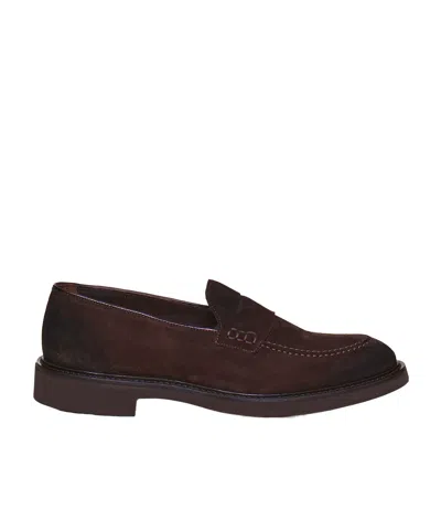 Doucal's Round Head Loafer Shoes In Purple