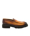 Doucal's Man Loafers Camel Size 9 Calfskin In Brown