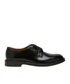 Doucal's Polished Derby Shoes With Lace-up Design In Black