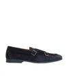 Doucal's Duke Suede Monk-strap Loafers In Black