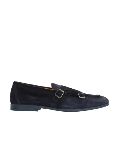 Doucal's Duke Suede Monk-strap Loafers In Black