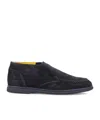 Doucal's Man Ankle Boots Navy Size 12 Leather In Blue