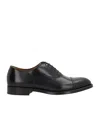 Doucal's Blue Oxford Shoes In Brushed Leather With Toe Cap In Black