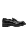 Doucal's Adler Black Slip-on Loafers In Smooth Leather Man In Black