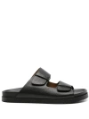 Doucal's Suede Double Strap Sandals In Black
