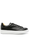 DOUCAL'S ROUND-TOE LEATHER SNEAKERS