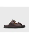 Doucal's Double-strap Leather Slides In Brown