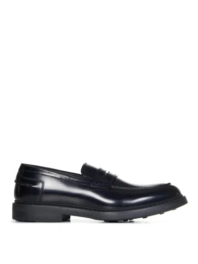 Doucal's Shiny Black Patent Penny Loafers