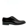 Doucal's Smooth Black Lace-up Leather Bottom