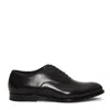 Doucal's Smooth Black Leather Lace-up Oxford Shoes