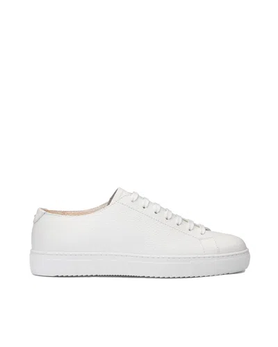 Doucal's Sneaker In Pelle Bottalata Bianca In White
