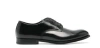 Doucal's Classic Black Derby Shoes Polished Finish In Calf Leather Man