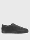Doucal's Man Sneakers Lead Size 12 Soft Leather, Textile Fibers In Charcoal